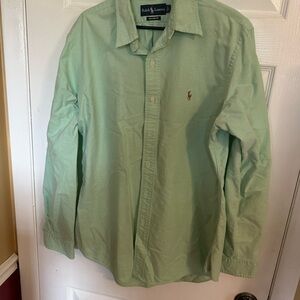Ralph Lauren Men's Light Mint Green Button-Down Shirt